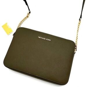 Michael Kors - Jet Set Item Crossbody Bag Olive Leather